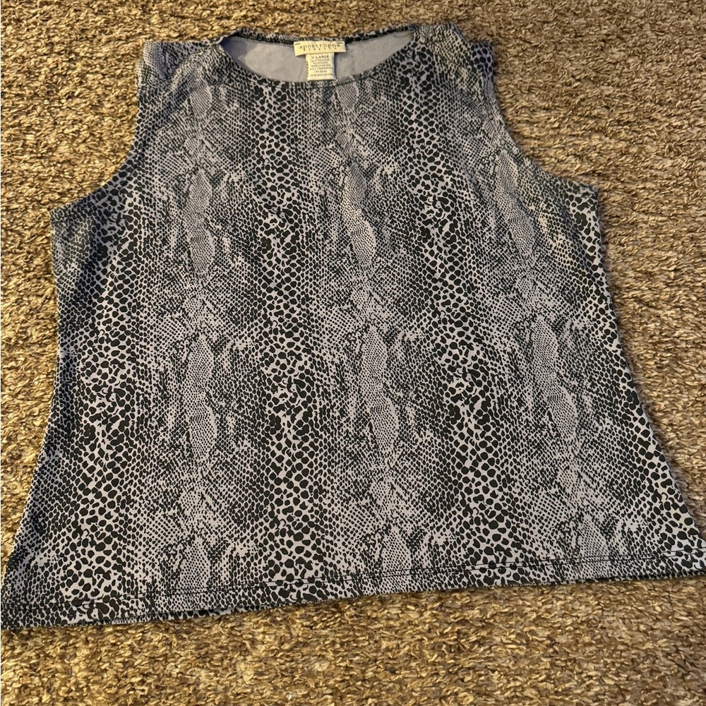 Gray Snake Print Sleeveless Top